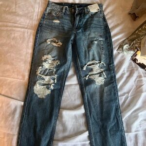 Distressed Blue Jeans